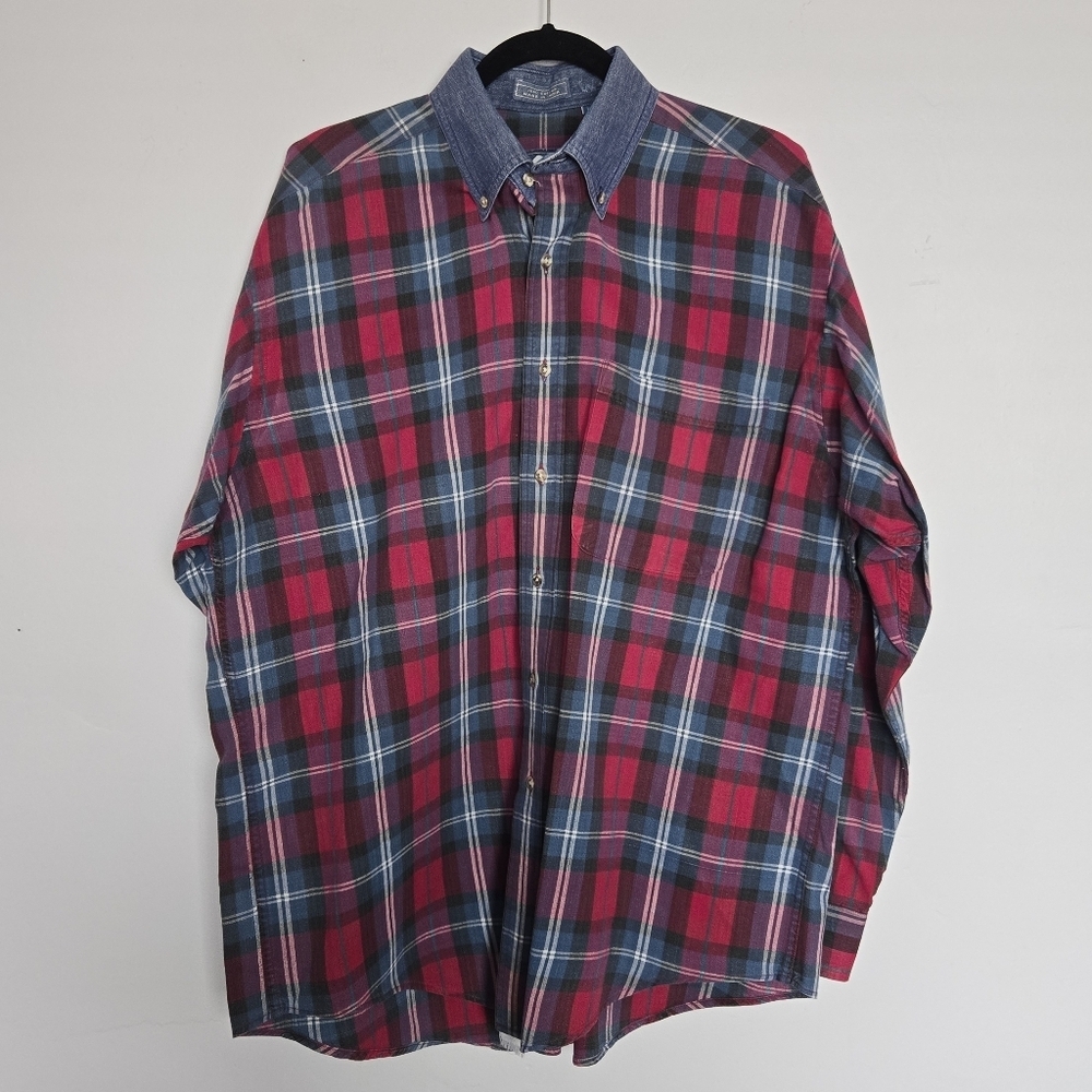 VTG Cotton Brothers Men's Red Plaid Shirt